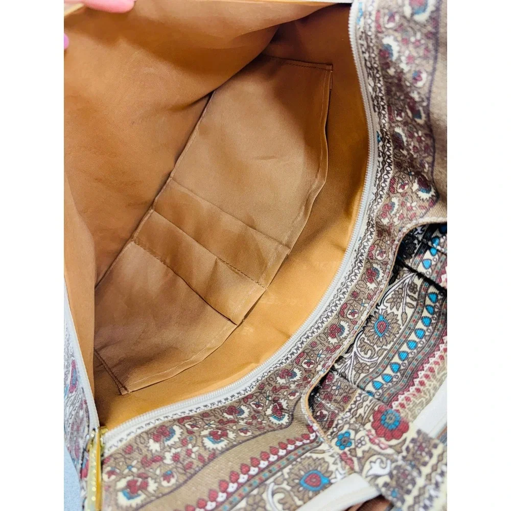 Dachee Laptop‎ Messenger Bag Womens 15.6 Inch Brown Boho Floral Tapestry Canvas